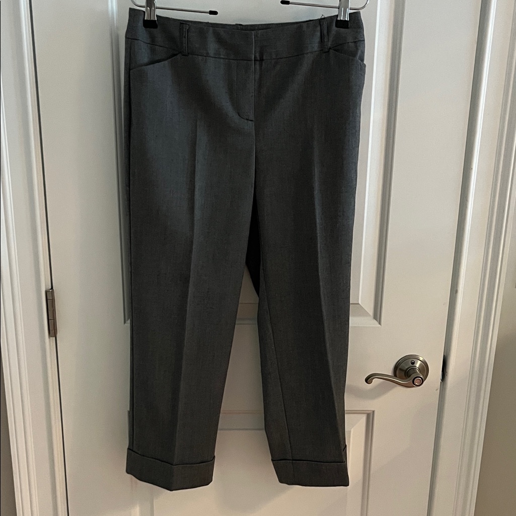 Chico's Charcoal Chevron Patterned Cropped Pants